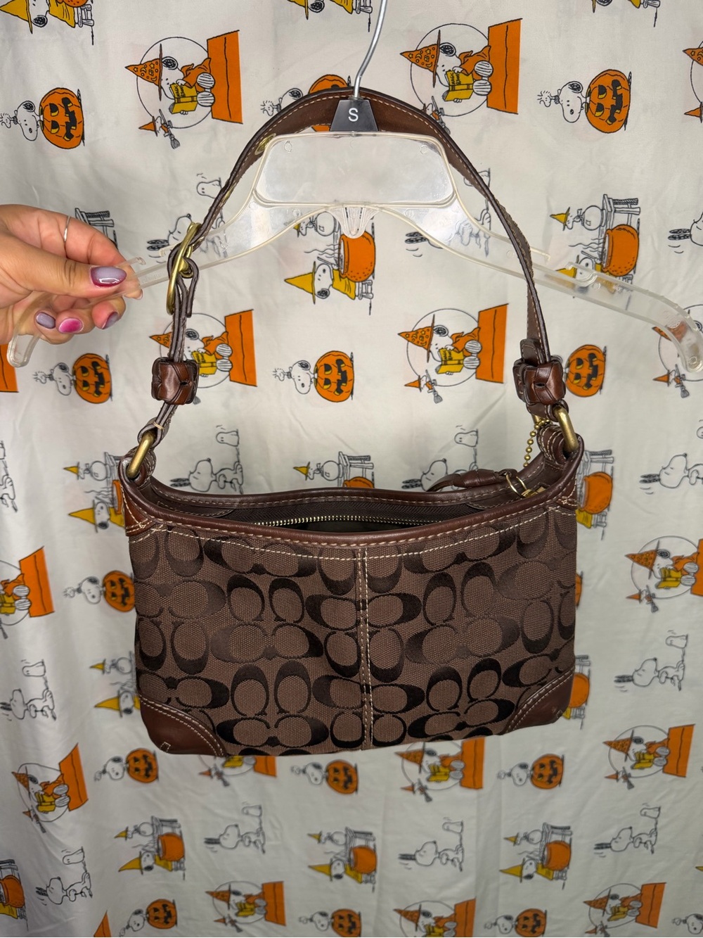2000’s Vintage Coach Chocolate Brown Signature C Print Bleeker Shoulder Purse